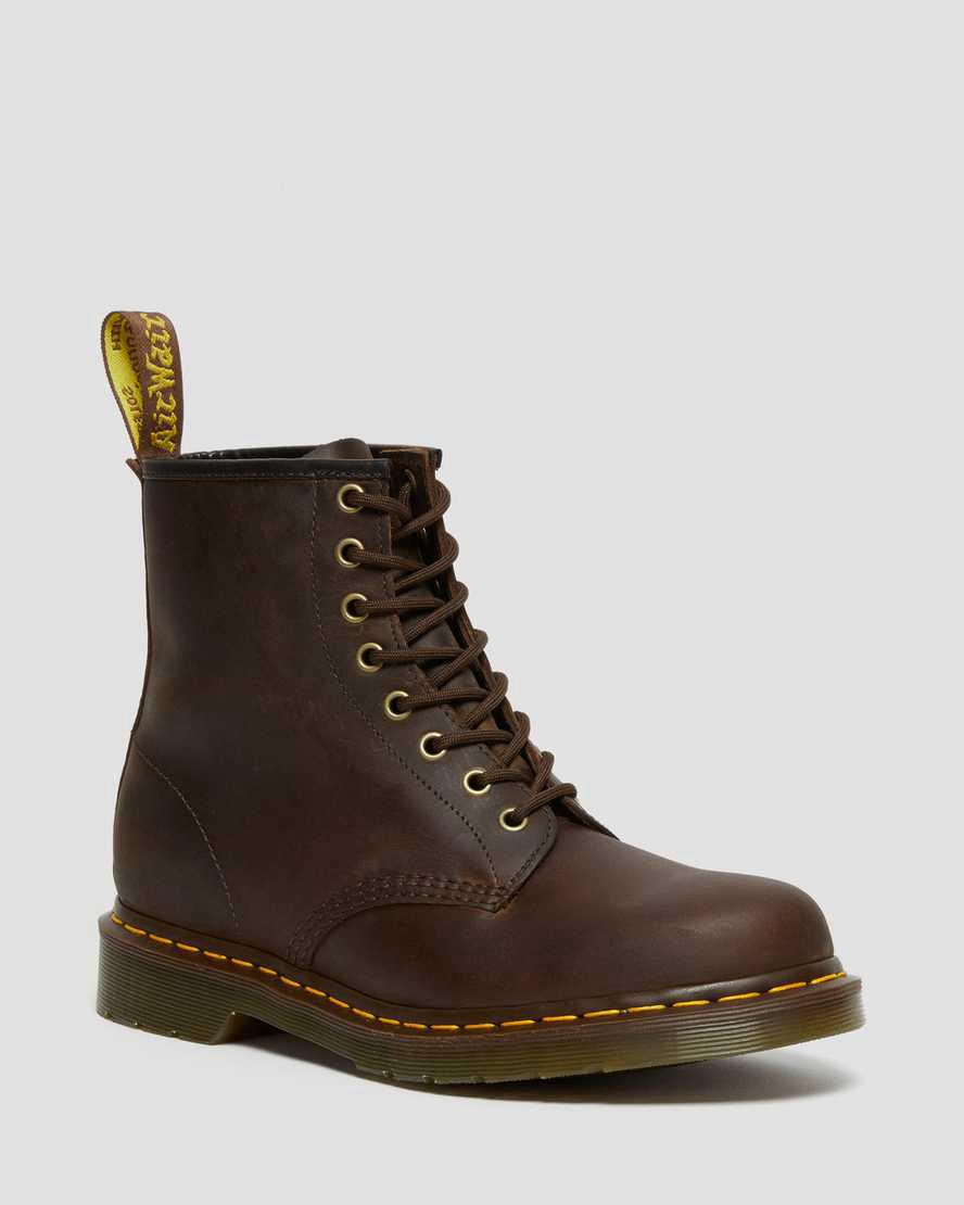 Botas con Cordones Dr Martens 1460 Crazy Horse Leather Mujer Marrones España | 02846-REXU