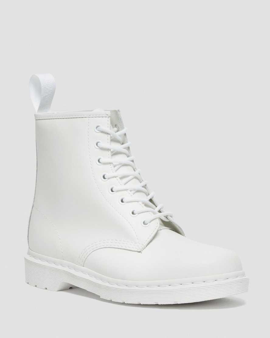 Botas con Cordones Dr Martens 1460 Mono Smooth Leather Mujer Blancas España | 24569-GVAU