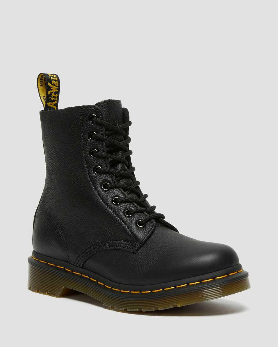 Botas con Cordones Dr Martens 1460 Pascal Virginia Leather Mujer Negras España | 01827-XFJN