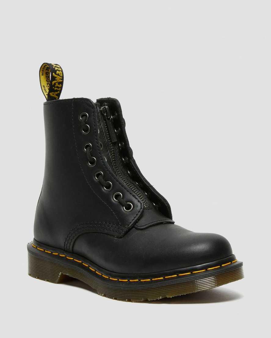 Botas con Cordones Dr Martens 1460 Pascal Nappa Zipper Mujer Negras España | 17284-IEMQ