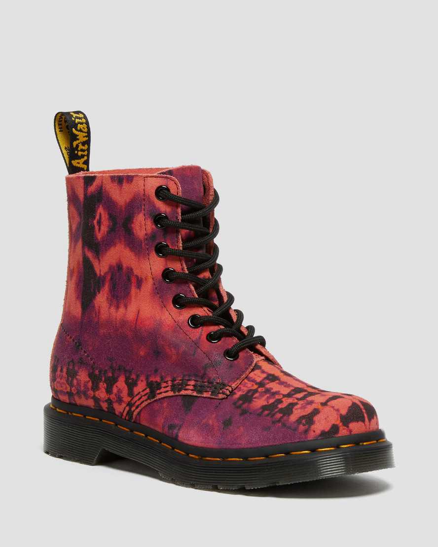 Botas con Cordones Dr Martens 1460 Pascal Tie Dye Leather Mujer Moradas España | 37105-ZYDL