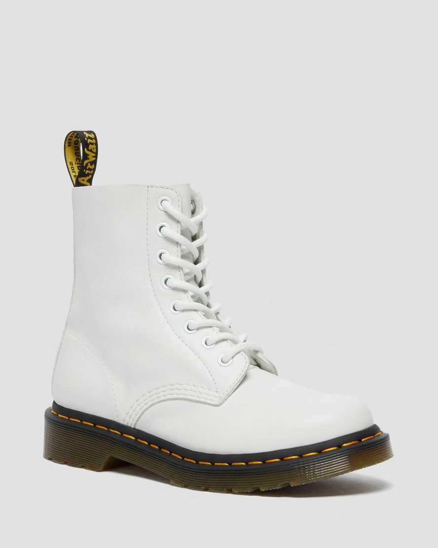 Botas con Cordones Dr Martens 1460 Pascal Virginia Leather Mujer Blancas España | 49360-PSTV