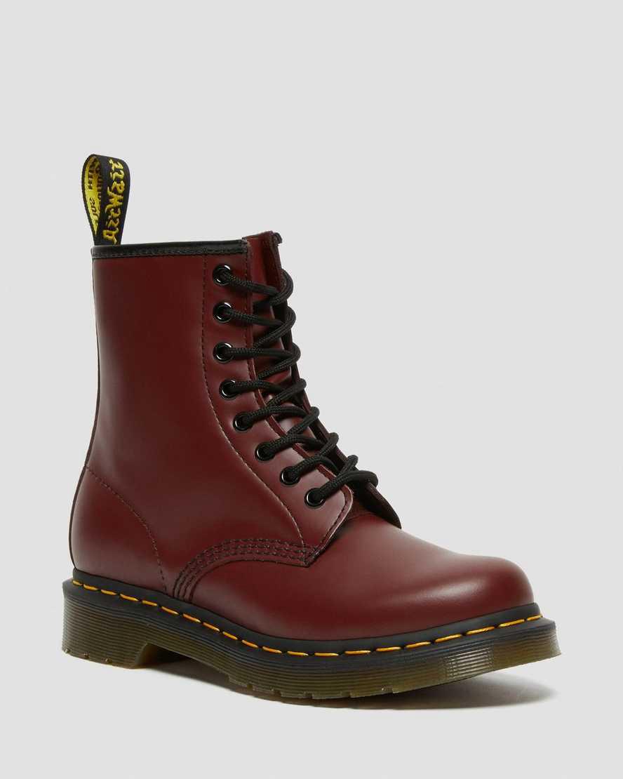 Botas con Cordones Dr Martens 1460 Smooth Leather Mujer Rojas España | 06317-DOAG