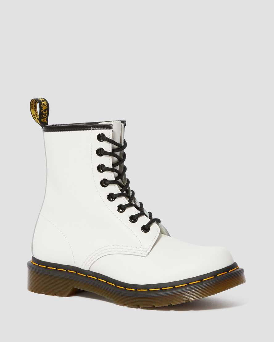 Botas con Cordones Dr Martens 1460 Smooth Leather Mujer Blancas España | 85761-LTIQ