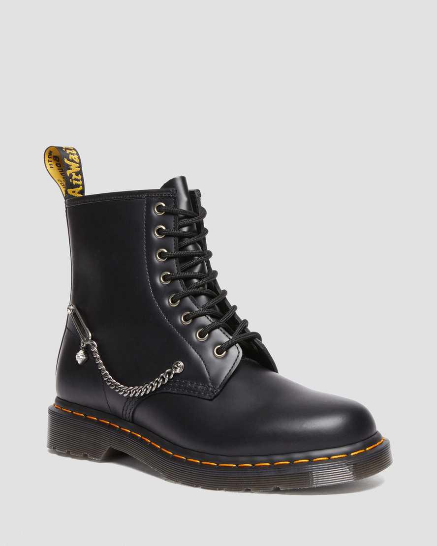 Botas con Cordones Dr Martens 1460 Swarovski Leather Mujer Negras España | 14237-UYTD