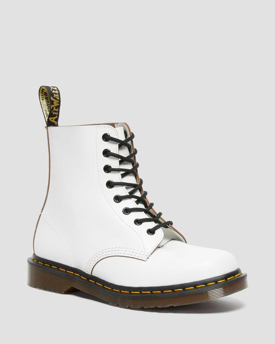 Botas con Cordones Dr Martens 1460 Vintage Made in England Hombre Blancas España | 80276-GXMS