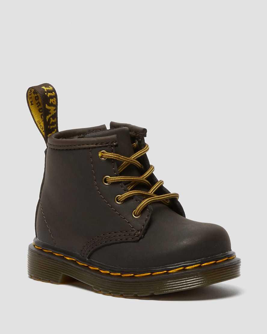 Botas con Cordones Dr Martens Infant 1460 Wildhorse Leather Niños Marrones Oscuro España | 19456-XFQP