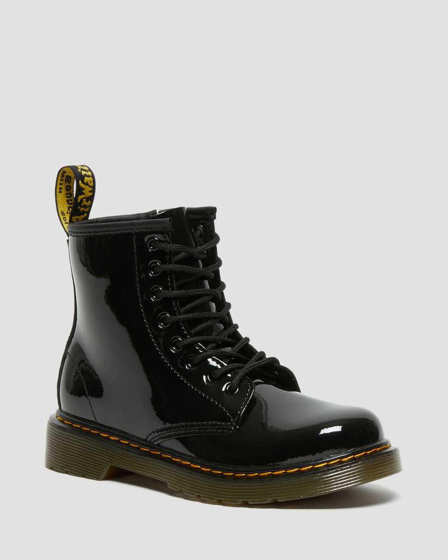 Botas con Cordones Dr Martens Junior 1460 Patent Leather Niños Negras España | 31740-VAED