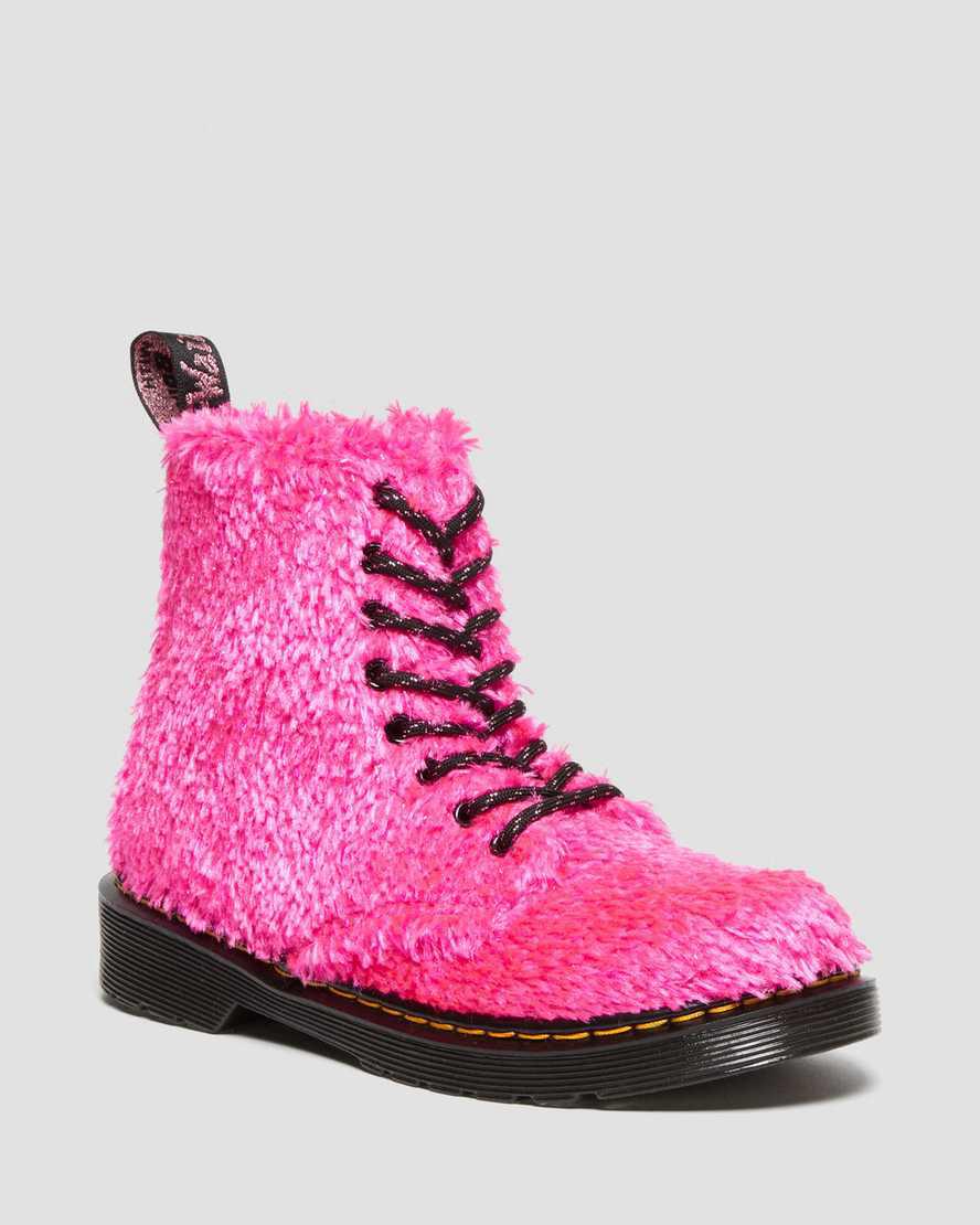 Botas con Cordones Dr Martens Junior 1460 Pascal Tinsel Fur Niños Rosas España | 39681-TELQ