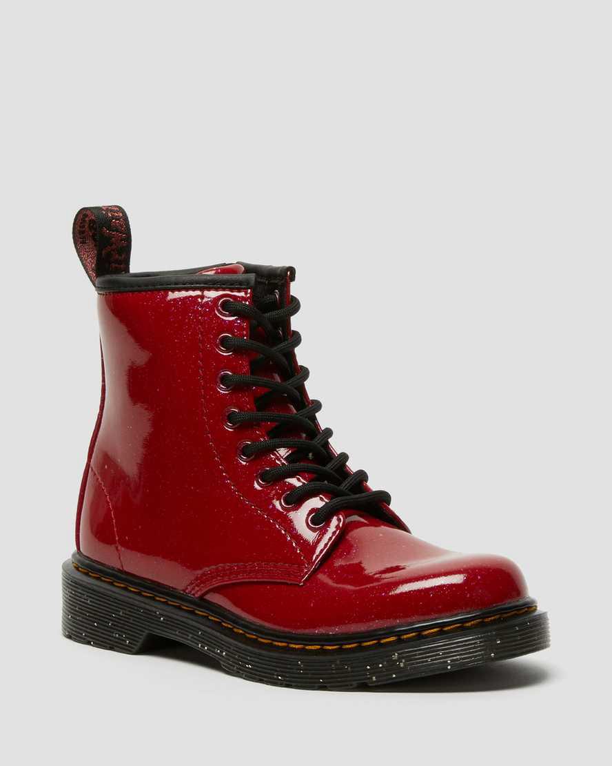 Botas con Cordones Dr Martens Junior 1460 Glitter Niños Rojas España | 40792-HUTL