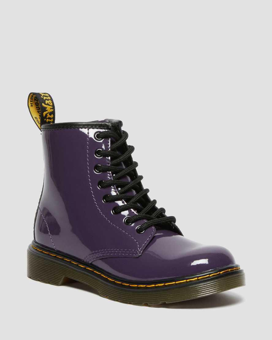 Botas con Cordones Dr Martens Junior 1460 Patent Leather Niños Blackcurrant Lamper España | 41638-XJUP