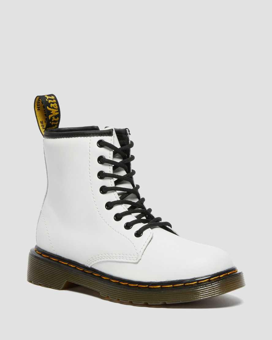 Botas con Cordones Dr Martens Junior 1460 Leather Niños Blancas España | 48230-ZNCF