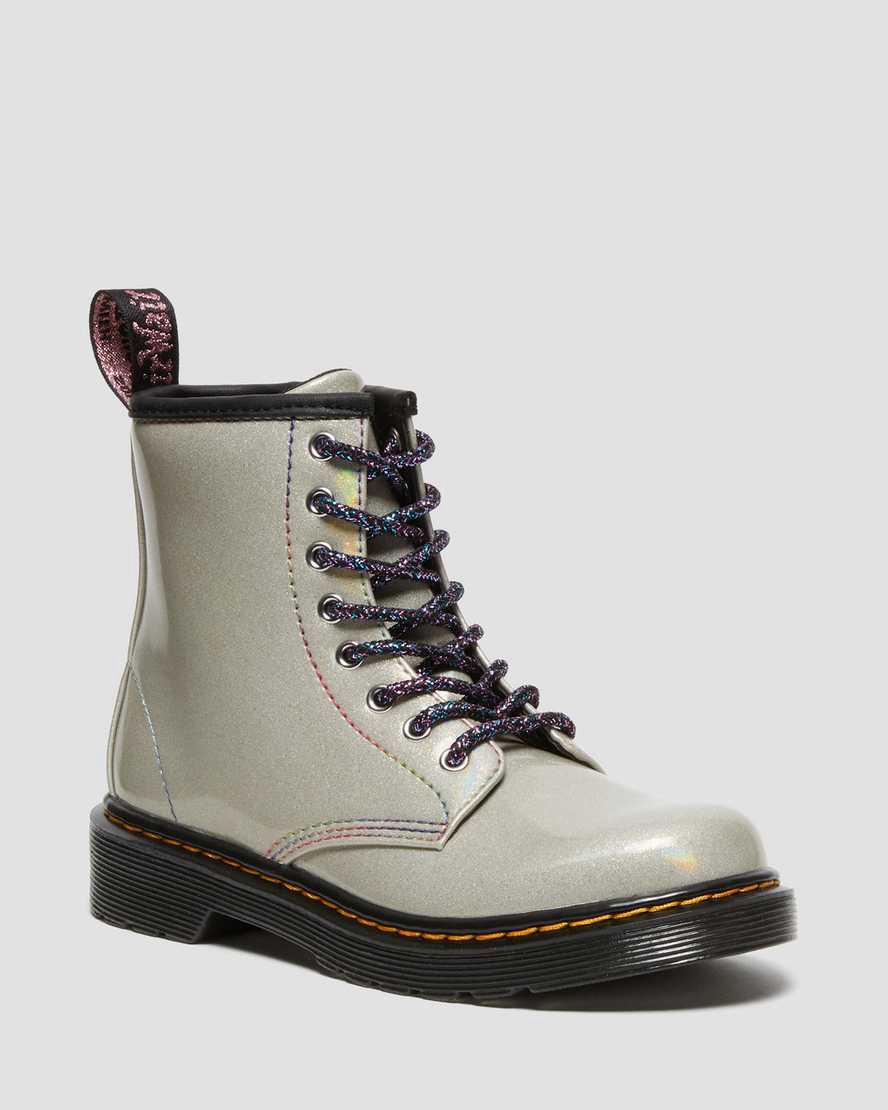 Botas con Cordones Dr Martens Junior 1460 Sparkle Rays Niños Plateadas España | 64278-EPAB