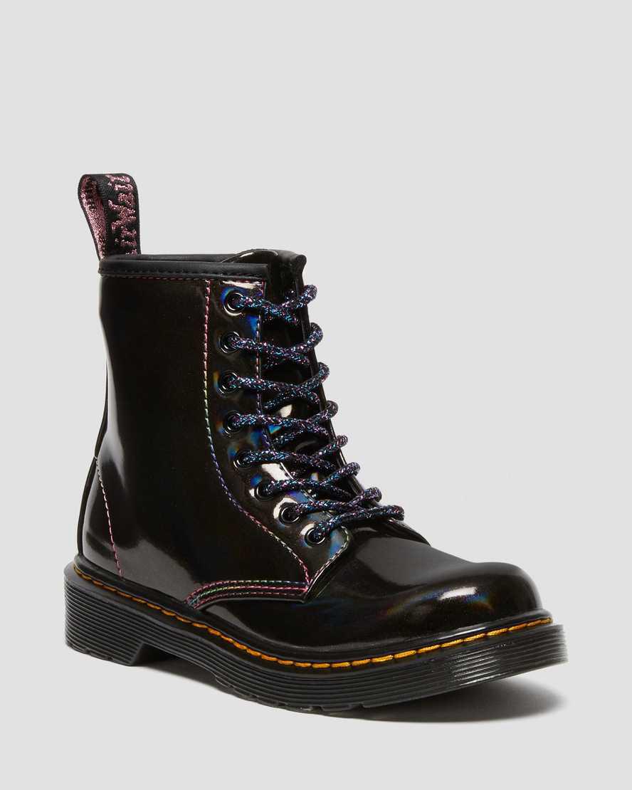 Botas con Cordones Dr Martens Junior 1460 Sparkle Rays Niños Negras España | 91472-TEMQ