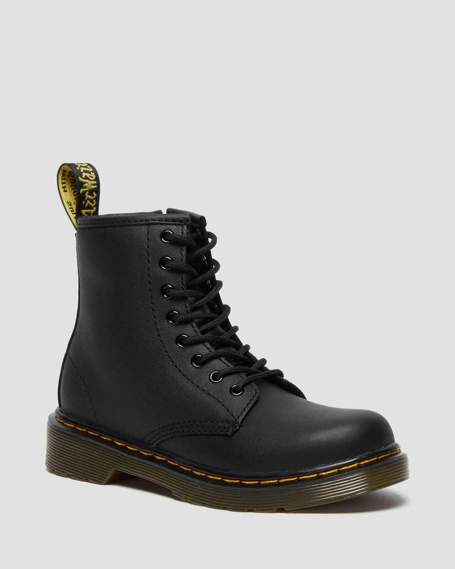 Botas con Cordones Dr Martens Junior 1460 Softy T Leather Niños Negras España | 96480-RFKC