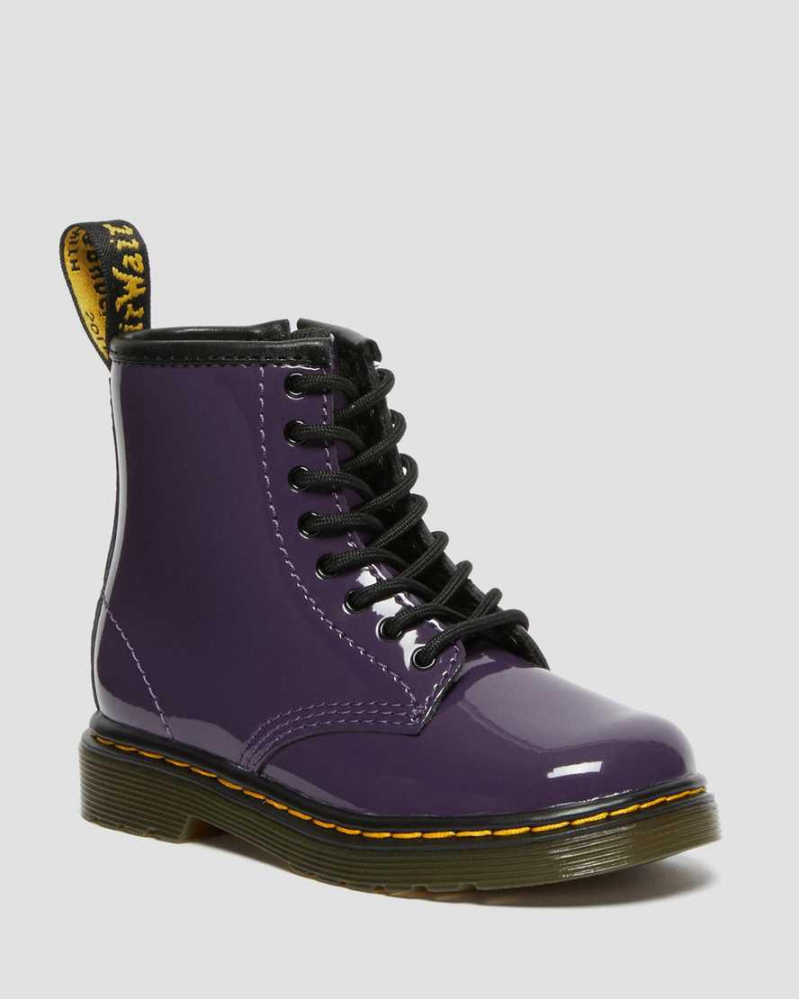 Botas con Cordones Dr Martens Toddler 1460 Patent Leather Niños Blackcurrant Lamper España | 14895-KYHB