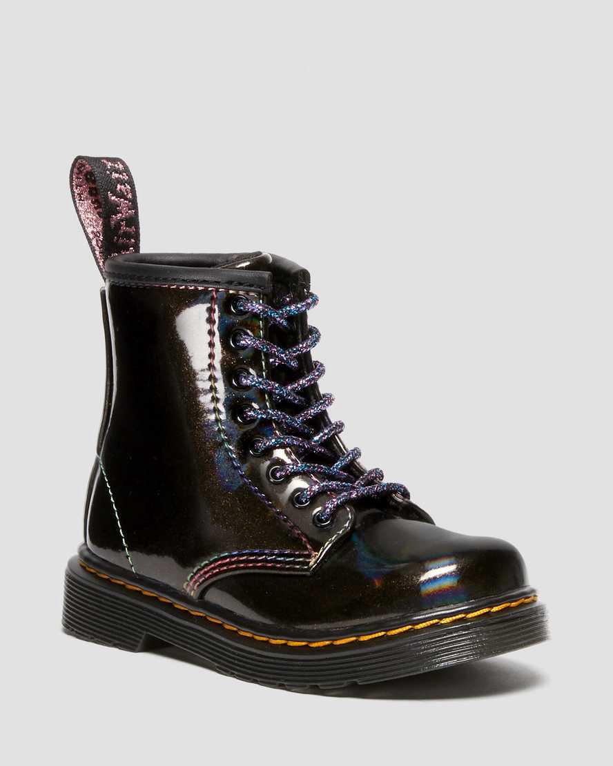 Botas con Cordones Dr Martens Toddler 1460 Sparkle Rays Niños Negras España | 51023-IHVS