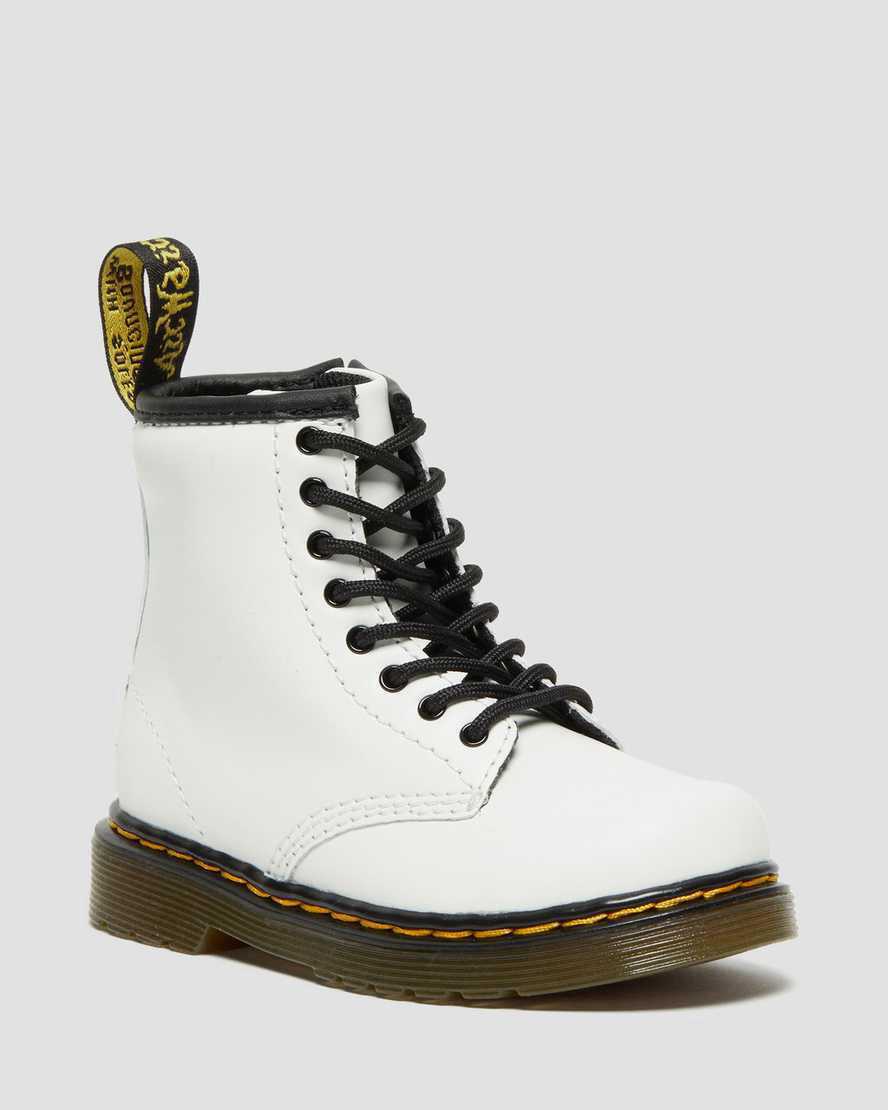 Botas con Cordones Dr Martens Toddler 1460 Leather Niños Blancas España | 84159-JTAS