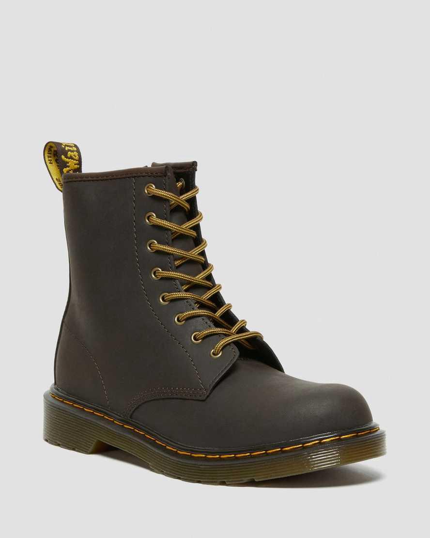 Botas con Cordones Dr Martens Youth 1460 Wildhorse Leather Niños Marrones Oscuro España | 20589-WTGB
