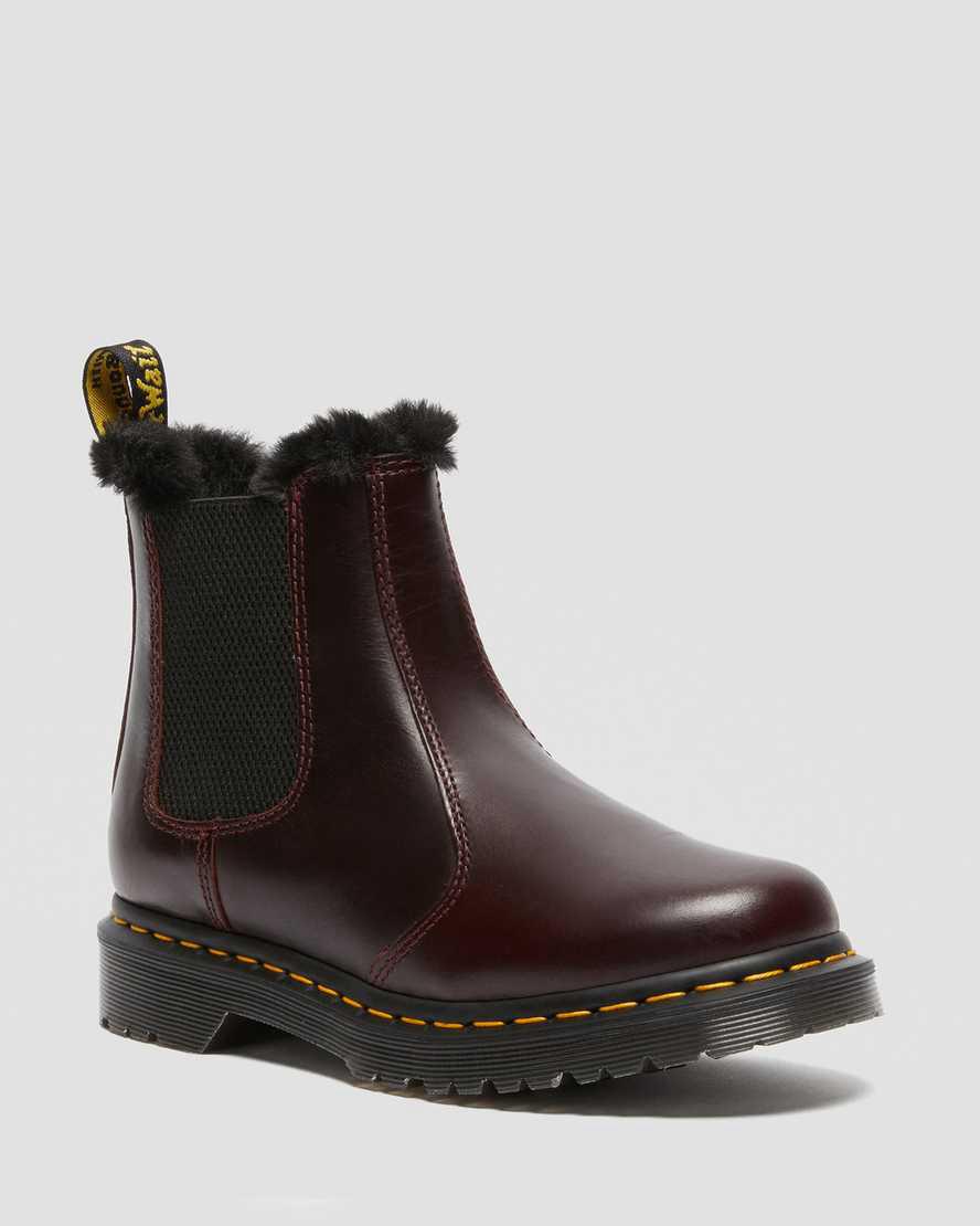 Botas de Invierno Dr Martens 2976 Leonore Faux Fur Lined Chelsea Mujer Burdeos España | 75319-OBZW