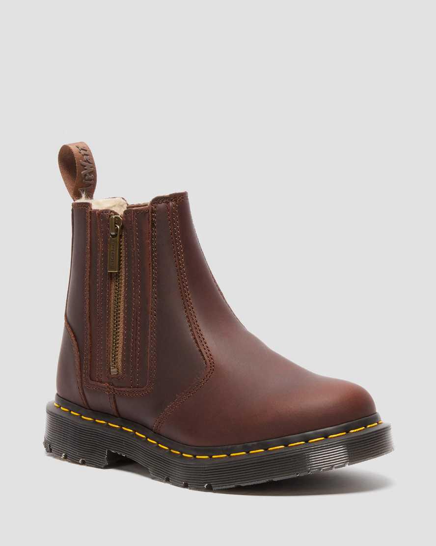 Botines Chelsea Dr Martens 2976 Wintergrip Zip Mujer Marrones España | 61095-YDTA