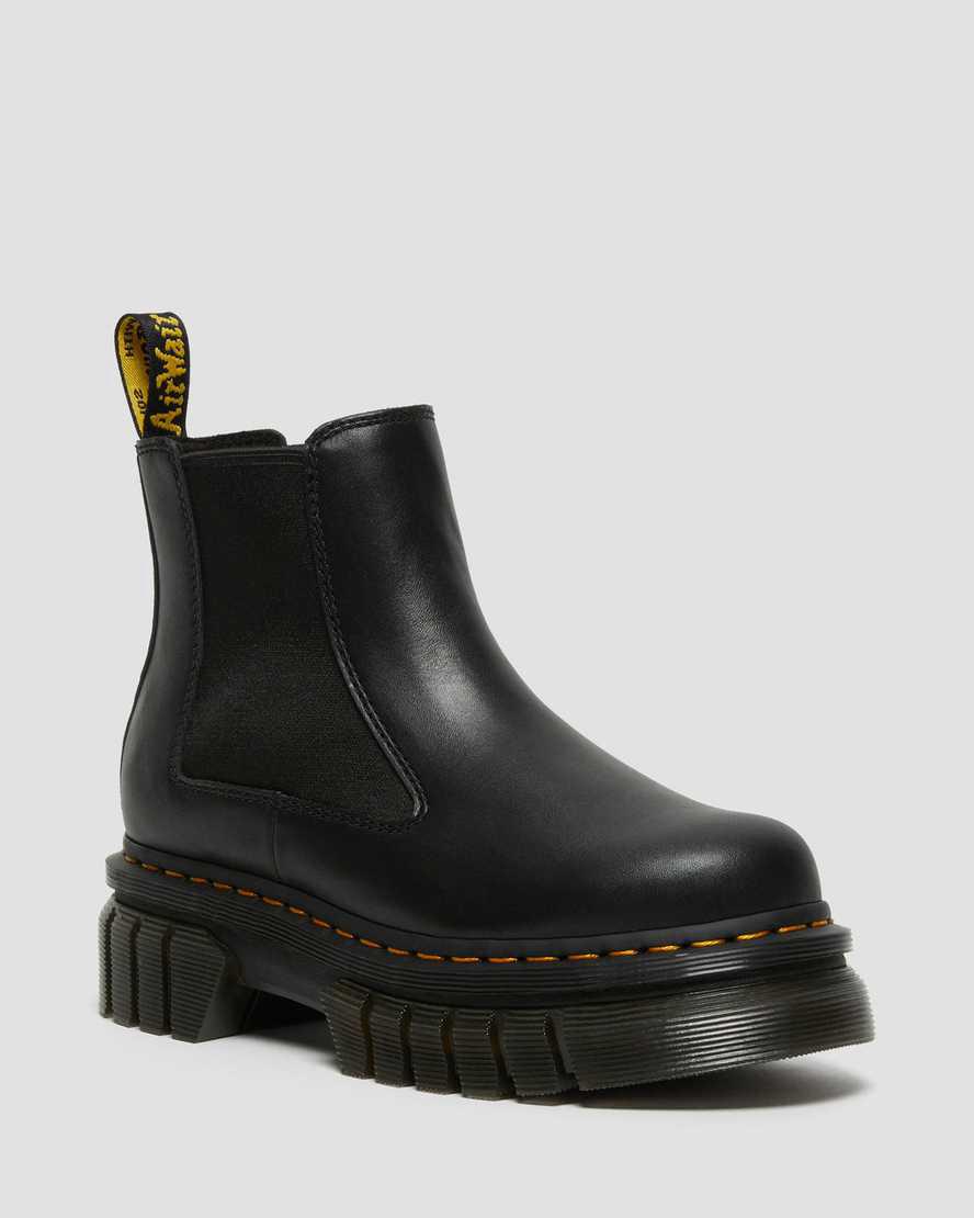 Botines Chelsea Dr Martens Audrick Nappa Leather Platform Mujer Negras España | 69523-BNYP
