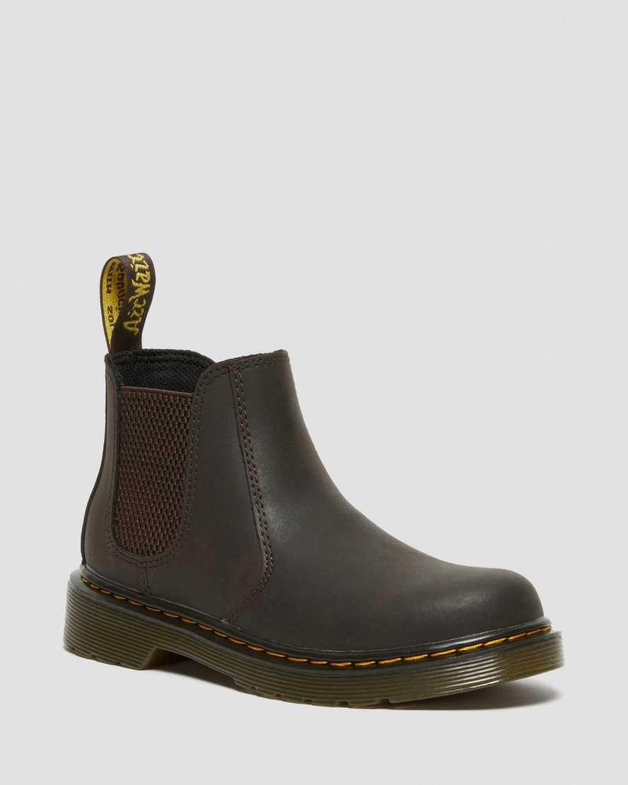Botines Chelsea Dr Martens Junior 2976 Wildhorse Leather Niños Marrones Oscuro España | 08594-EHMY