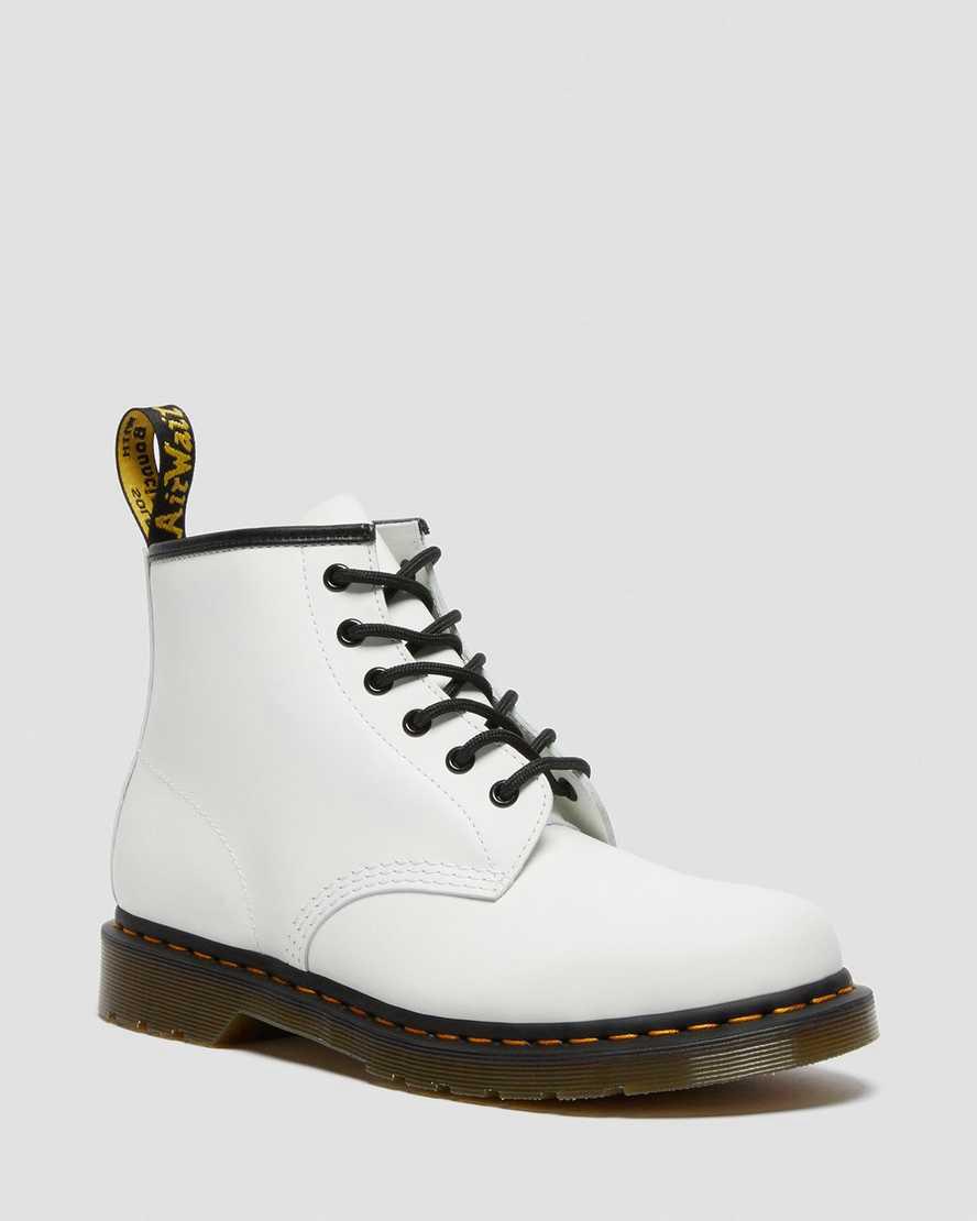 Botines Dr Martens 101 Yellow Stitch Smooth Leather Hombre Blancas España | 67214-XHAM