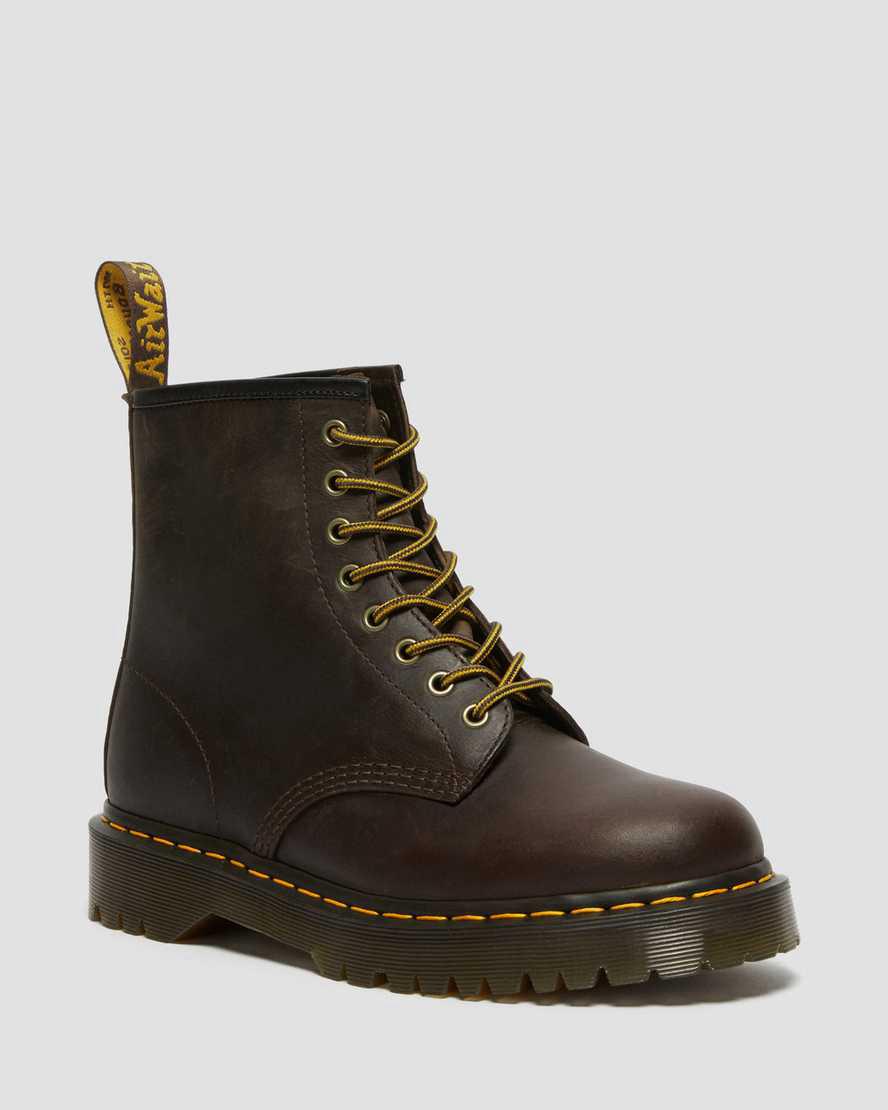 Botines Dr Martens 1460 Bex Crazy Horse Leather Lace Up Hombre Marrones Oscuro España | 39704-NTIU