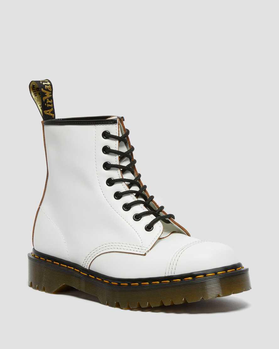 Botines Dr Martens 1460 Bex Made in England Toe Cap Lace Up Mujer Blancas España | 64135-HAIW