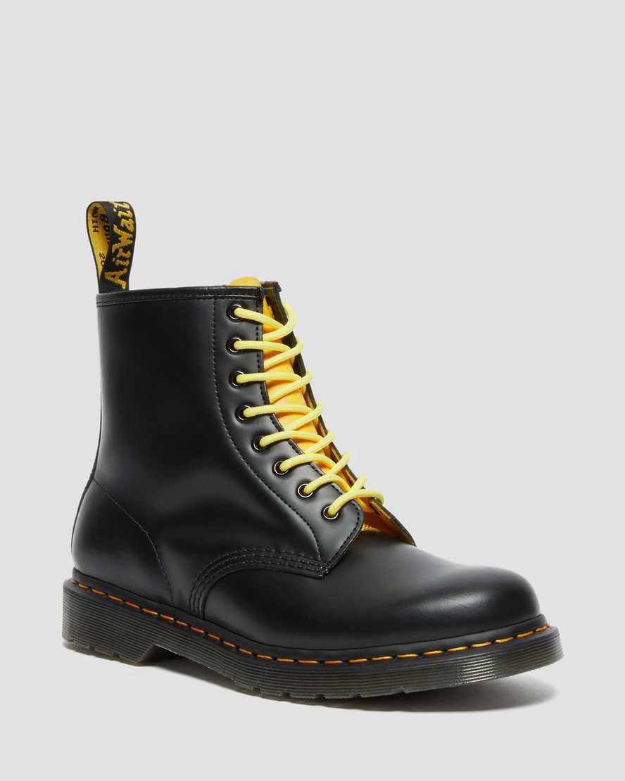 Botines Dr Martens 1460 Contrast Smooth Leather Lace Up Hombre Negras España | 06753-NPER