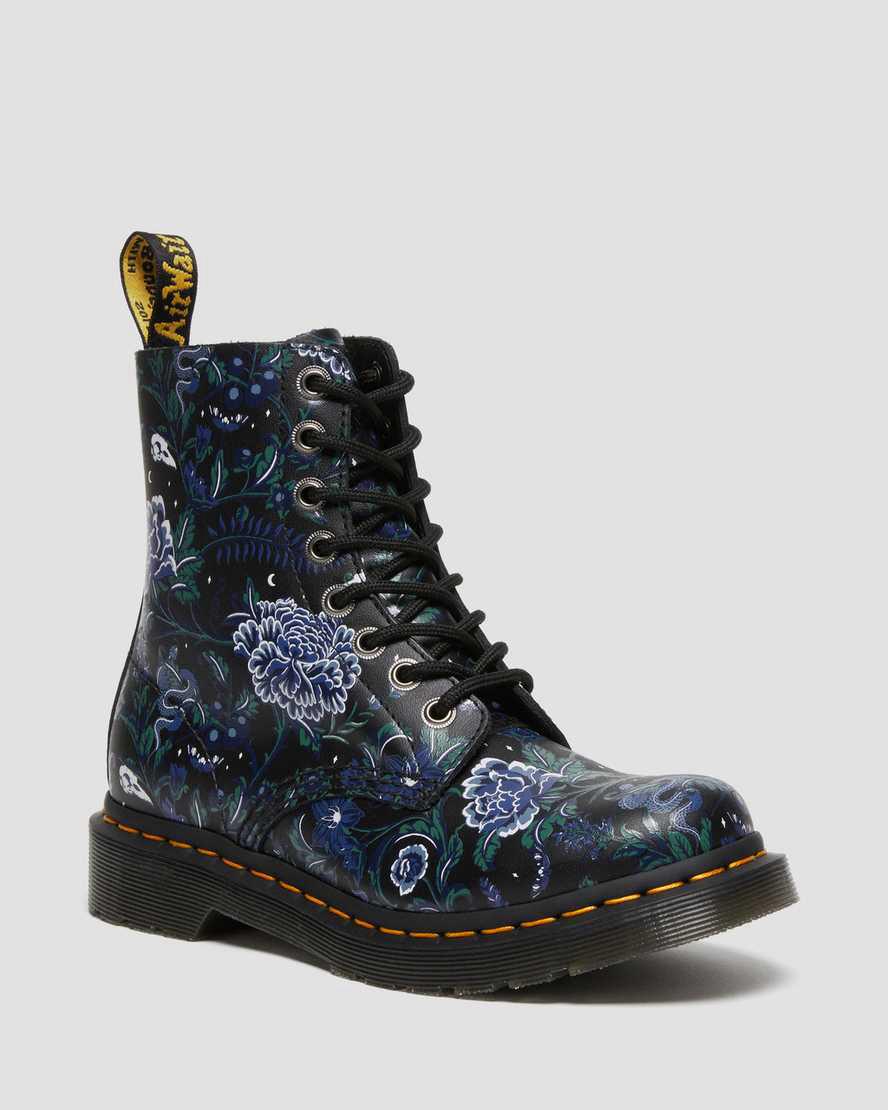 Botines Dr Martens 1460 Pascal Mystic Floral Lace Up Mujer Negras España | 75392-HSYC