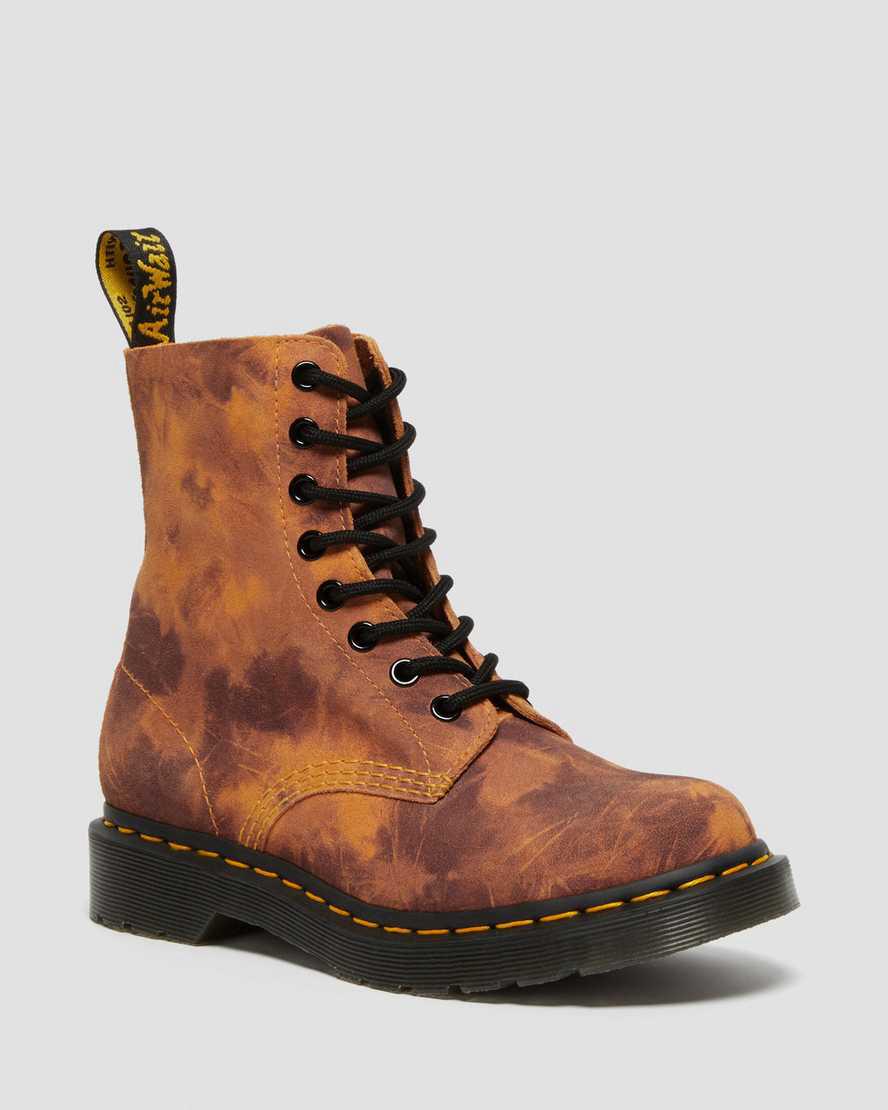 Botines Dr Martens 1460 Pascal Tie Dye Leather Lace Up Mujer Naranjas España | 28739-KLSH