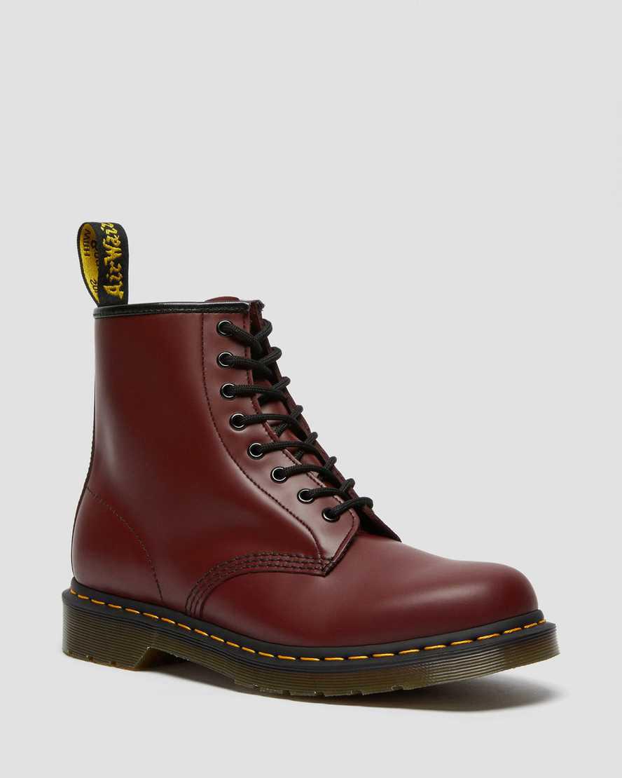 Botines Dr Martens 1460 Smooth Leather Lace Up Hombre Rojas España | 19758-SXPG