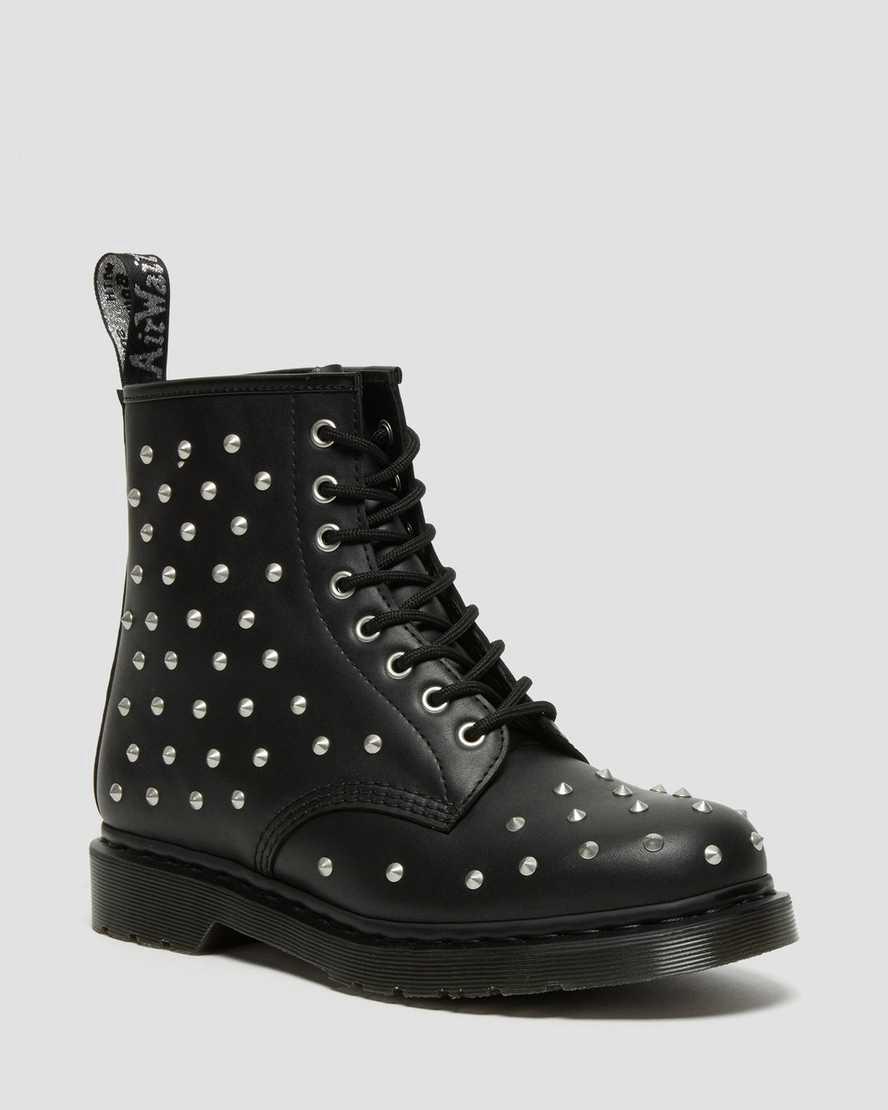 Botines Dr Martens 1460 Stud Wanama Leather Lace Up Mujer Negras España | 47685-YWSE