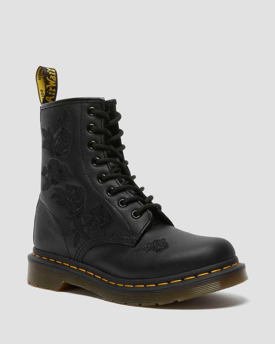 Botines Dr Martens 1460 Vonda Mono Floral Mujer Negras España | 83504-BXGN