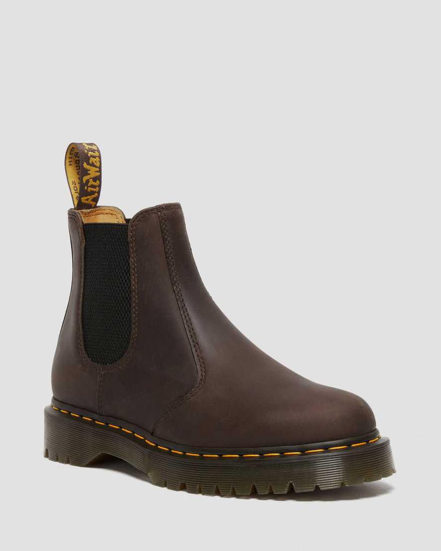 Botines Dr Martens 2976 Bex Crazy Horse Chelsea Mujer Marrones Oscuro España | 91856-ATZE