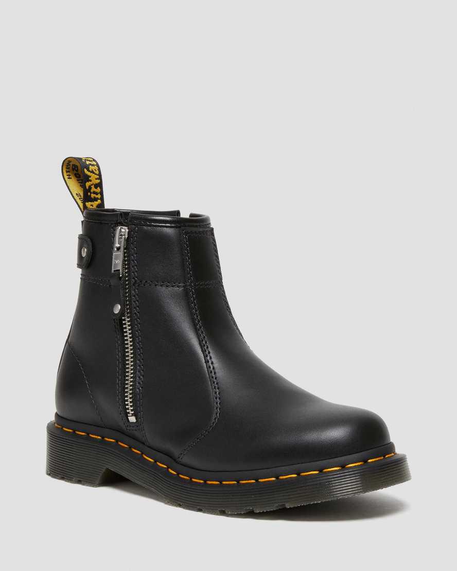 Botines Dr Martens 2976 Double Zip Leather Chelsea Mujer Negras España | 23190-BYLA