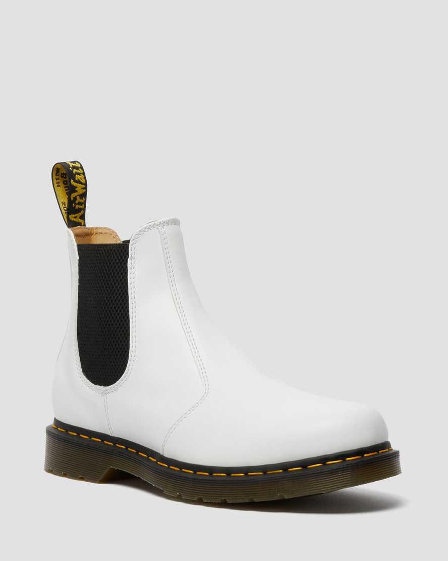 Botines Dr Martens 2976 Yellow Stitch Smooth Leather Chelsea Hombre Blancas España | 43295-NGLZ