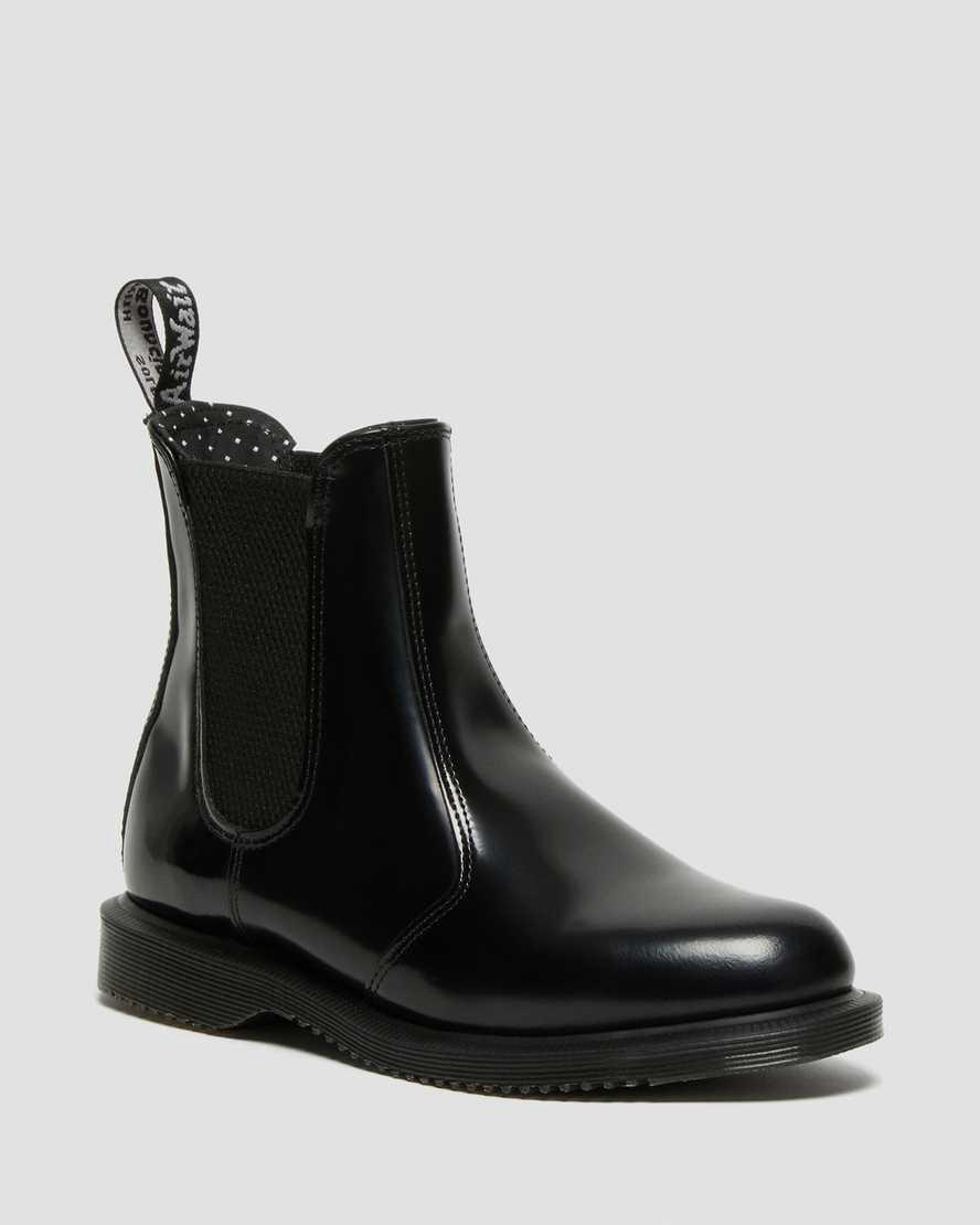 Botines Dr Martens Flora Smooth Leather Chelsea Mujer Negras España | 07615-ZXYO