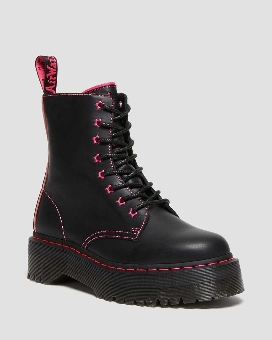 Botines Dr Martens Jadon II Boot Neon Star Leather Platforms Mujer Rosas España | 97350-FXQM