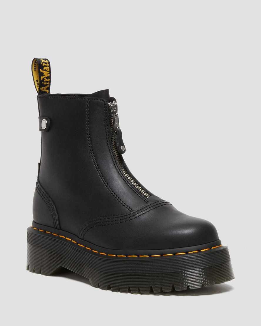 Botines Dr Martens Jetta Zipped Sendal Leather Platform Mujer Negras España | 73514-LWOB