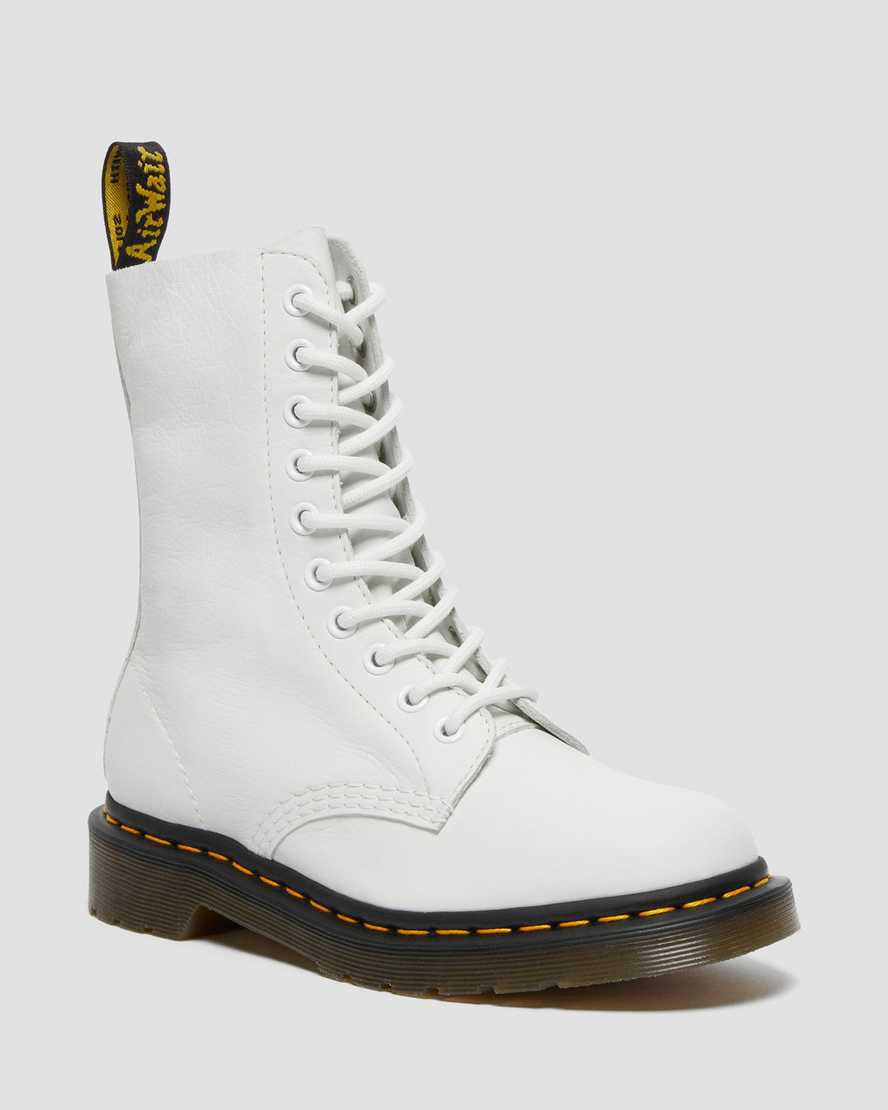 Originals Boots Dr Martens 1490 Virginia Leather Mid Calf Mujer Blancas España | 90645-AWQL