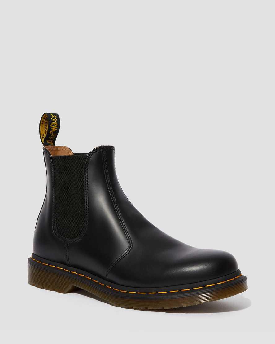 Originals Boots Dr Martens 2976 Yellow Stitch Smooth Leather Chelsea Hombre Negras España | 54169-DOKV
