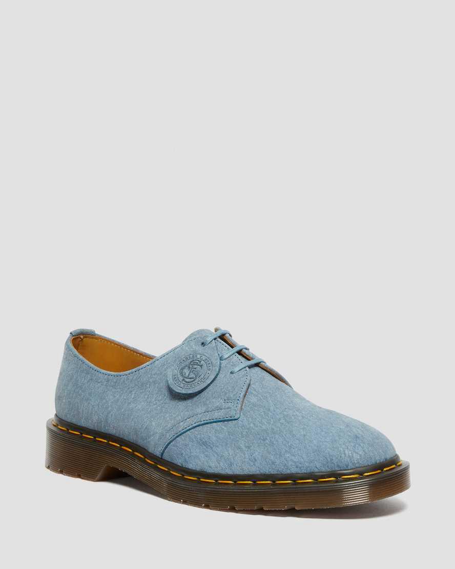 Zapatos Oxford Dr Martens 1461 Made in England Nubuck Leather Hombre Azules España | 28041-TYZR