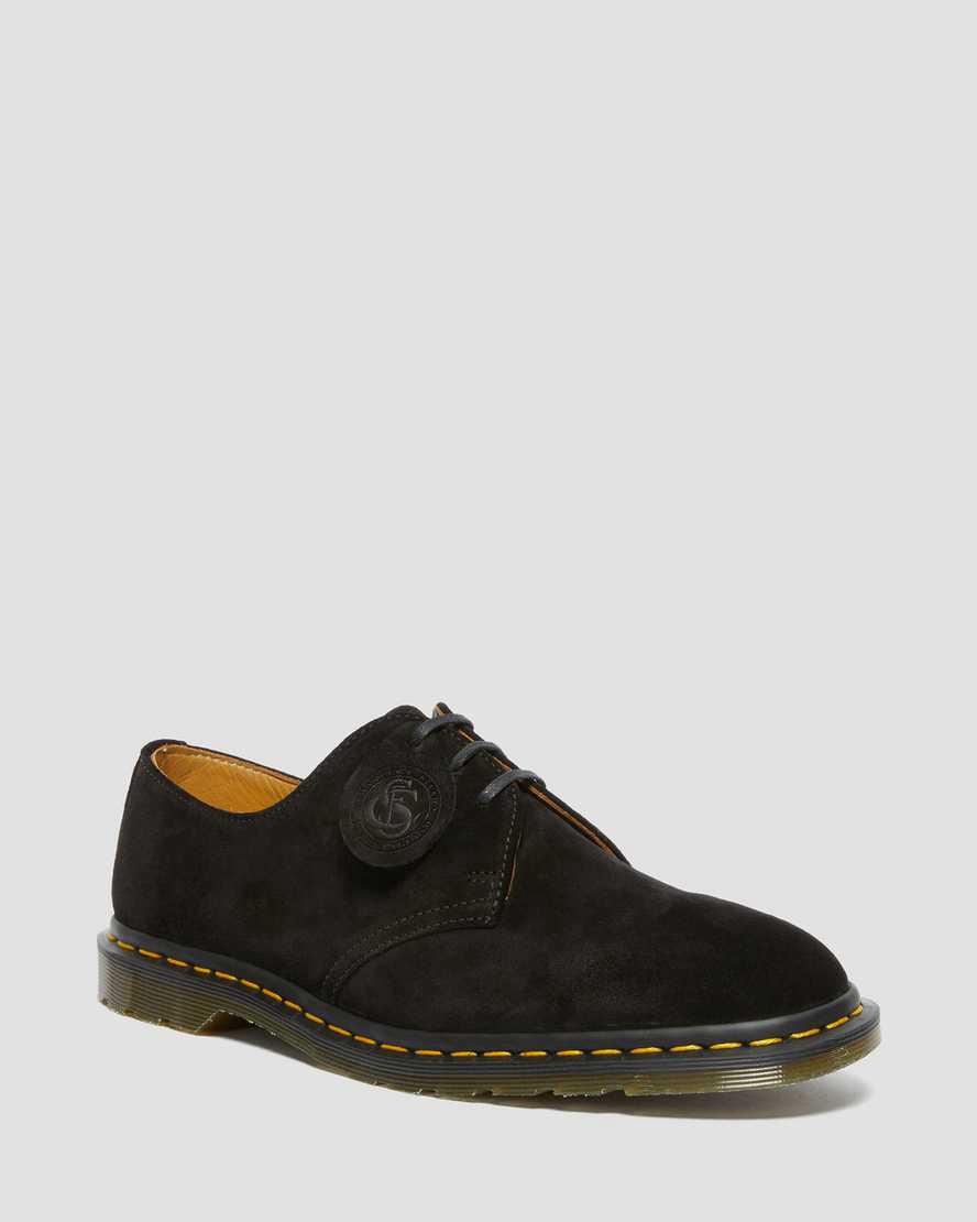 Zapatos Oxford Dr Martens Archie II Made in England Suede Mujer Negras España | 30786-YMWF