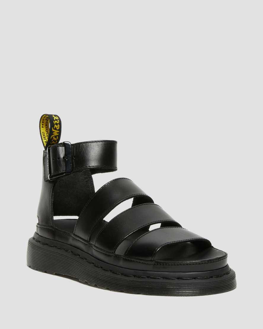 Sandalias De Gladiador Dr Martens Clarissa II Leather Strap Mujer Negras España | 08732-RSLT