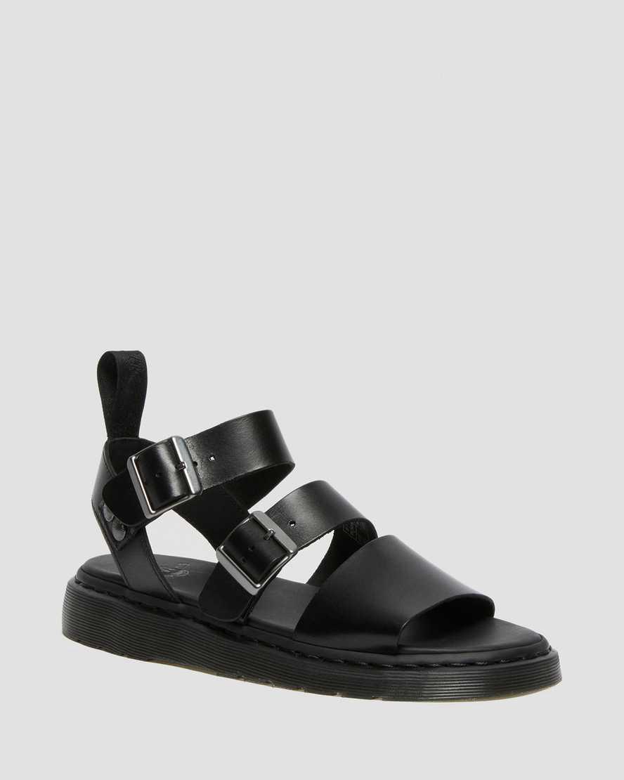 Sandalias De Gladiador Dr Martens Gryphon Brando Leather Mujer Negras España | 15904-AFIX