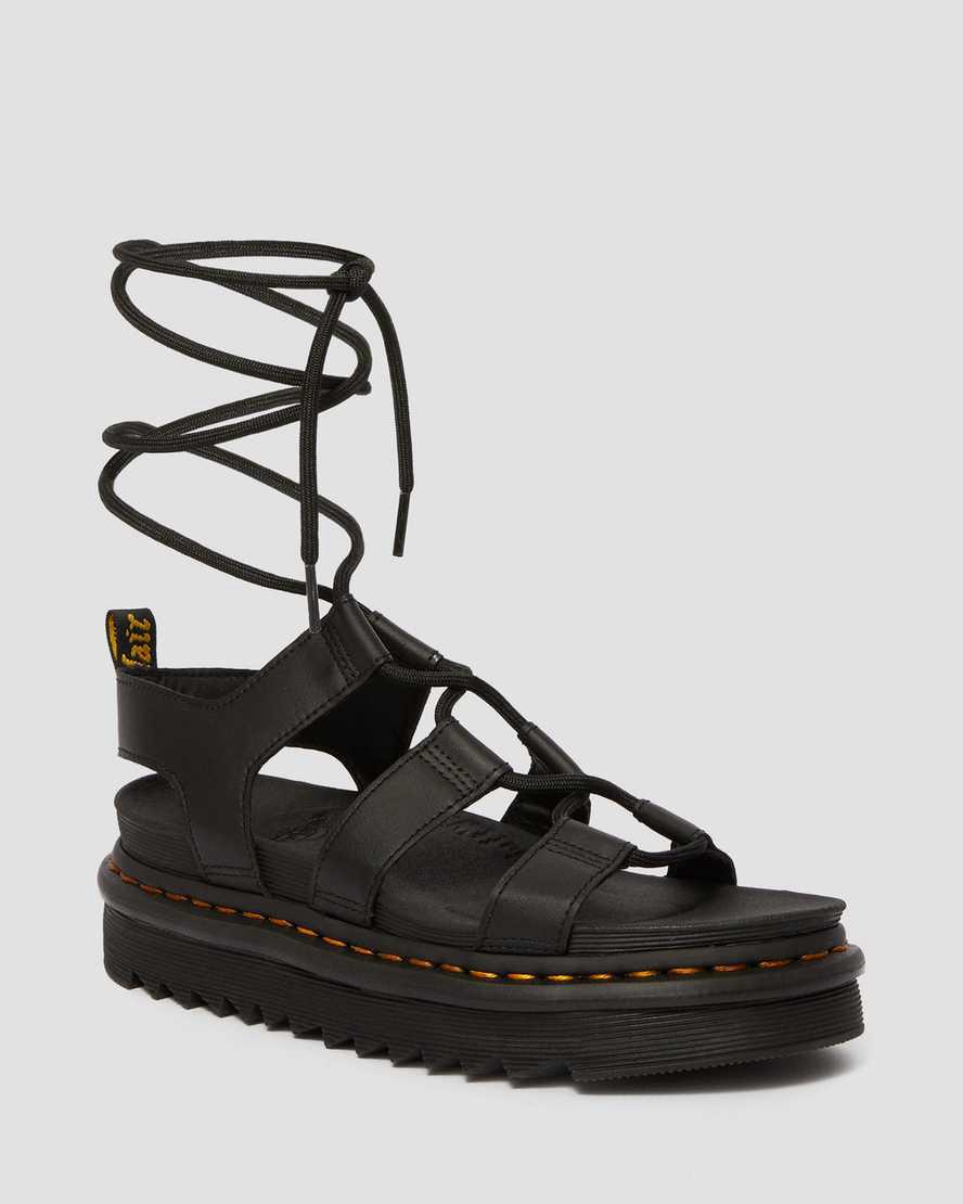 Sandalias De Gladiador Dr Martens Nartilla Leather Mujer Negras España | 75208-ENHX