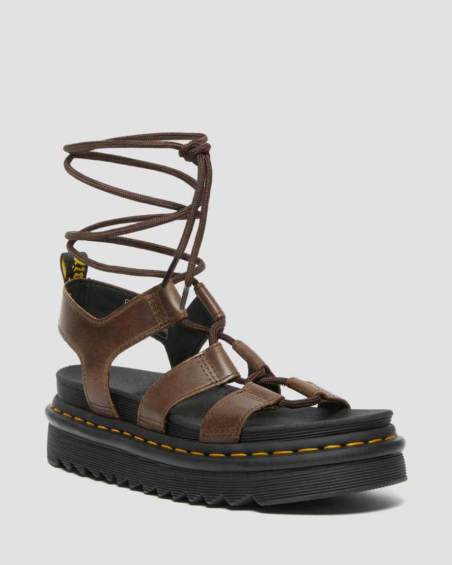 Sandalias De Gladiador Dr Martens Nartilla Illusion Leather Mujer Marrones Oscuro España | 86243-RHTV